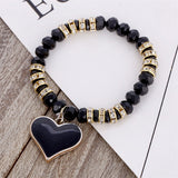 New Fashion Geometric Beaded Women Heart Bracelets Simple Stone Bead Charm Bracelets & Bangles For Women Jewelry Gift