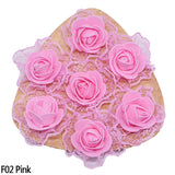 50pcs 3.5cm Artificial Lace Foam Rose Flower Heads for Wedding Decoration DIY Wreath Head Flowers Gift Scrapbooking Crafts