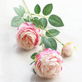 Christmas Gift beautiful rose peony artificial silk flowers small bud wedding bouquet for home decoration long fake flowers outdoor backdrop