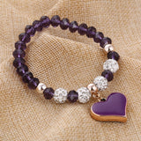 ZOSHI Crystal Butterful Bracelet & Bangle Elastic Heart Bracelets For Women Handmade Shambhala Beads pulseira masculina