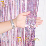 Back to school supplies Cifeeo  2-4M Photo Booth Backdrop Tinsel Glitter Curtain Metallic Foil Backdrop Rain Curtain Baby Shower Wedding Party Decoration Drapes