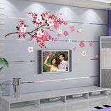 Christmas Gift wholesale beautiful sakura wall stickers living bedroom decorations 739. diy flowers pvc home decals mural arts poster