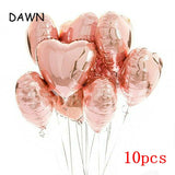 1set Large Rose Gold Link love Foil Balloons Wedding Valentine's Day Confetti Latex Heart Star Air Helium Baloon Decoration