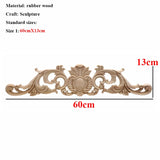 Floral Wood Carved Corner Applique Vintage Wooden Carving Decal For Furniture Cabinet Door Frame Wall Home Decor Crafts