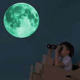 8/12/20/30cm Energy Storage Fluorescent Glow In the dark DIY 3D Moon Earth Wall Stickers for Kids Rooms Decor Home decoration