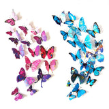 12Pcs Interior For Home 3D Effect Multicolor Butterflies Wall Sticker Beautiful Butterfly For Kids Room Wall Decals Decoration