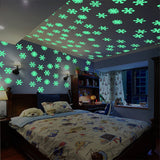 3D Star and Moon Wall Stickers Glow In the dark Energy Storage Fluorescent Luminous Wall Art Decor Kids living Room Decoration