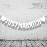 Vintage Wedding Bunting Just Married Photo Booth Prop Wedding Banner Party Wedding Party Decorations Wedding Banner Flag