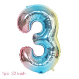 32inch Color Foil Number Balloons 0-9 Happy Birthday Balloon Wedding Decoration Globo Kids Number Helium Ballons Party Supplies