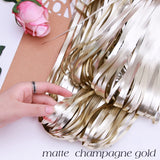 Back To School Cifeeo   2M-3M Champagne Gold Matte Party Backdrop Fringe Tinsel Foil Curtains Adult Happy Birthday Wedding Decoration Photo Booth Drape