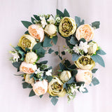 Silk Peony Artificial Flowers Flores Wreaths Door Colorful Artificial Garland for Wedding Home Decoration DIY Party Leaf G4630