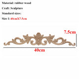 Floral Wood Carved Corner Applique Vintage Wooden Carving Decal For Furniture Cabinet Door Frame Wall Home Decor Crafts