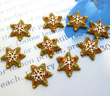 20 Resin Christmas Snowflower Cookies Crafts Flatback Cabochon Scrapbooking Decorations Fit Hair Clips Embellishments Beads Diy