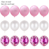 1 Set Metallic Confetti Air Balloons With Ribbon Birthday Party Helium Balloon Decorations Wedding Festival Balon Party Supplies