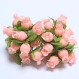 Cifeeo 36/72/144pcs Mini Artificial Flower Silk Rose Flower Bouquet for Wedding Party Home Decoration DIY Wreath Scrapbook accessories