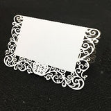 50pcs Laser Cut Wedding Party Table Name Place Cards Chic Pearlescent Lace Favor Message Setting Card Wedding Birthday Supplies