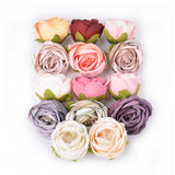 Cifeeo 5Pcs 4cm Artificial silk Rose flower head for wedding Home decoration DIY wreath scrapbook Craft Fake Flowers