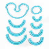 Christmas Gift 9cps/set Rainbow Cookie Cutter Custom Made 3D Printed Fondant Cookie Cutter Biscuit Mold For Cake Decorating Tools
