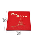 10 Pack Merry Christmas Tree Pop-Up Cards with envelope Stickers Laser Cut New Year Greeting Cards Santa Gifts Card Handmade