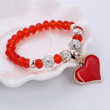 ZOSHI Crystal Butterful Bracelet & Bangle Elastic Heart Bracelets For Women Handmade Shambhala Beads pulseira masculina