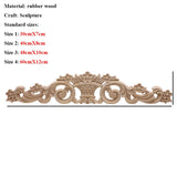 Floral Wood Carved Corner Applique Vintage Wooden Carving Decal For Furniture Cabinet Door Frame Wall Home Decor Crafts