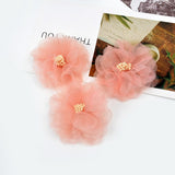 Cifeeo 5Pcs/lot 5.5 cm Soft Chiffon Cherry blossoms Appliques Sewing For Headband Rose Fabric Flowers For Craft Hair Accessories