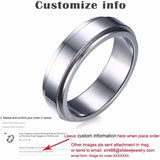 Christmas Gift Vnox Personalized Spinner Ring for Men Women 6mm Stainless Steel Rotatable Wedding Band Custom Name Date Initial Male Tail Ring