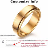 Christmas Gift Vnox Personalized Spinner Ring for Men Women 6mm Stainless Steel Rotatable Wedding Band Custom Name Date Initial Male Tail Ring