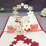 1pcs Handmade 3D Laser Cut Paper Greeting Pop Up Kirigami Card Wedding Invitation Valentine's Day Postcards Thanksgiving Gifts