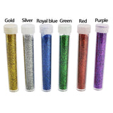 6 Bottles Gold Silver Glitter Powder Dust for Wedding Spray Powder Decoration Handmade DIY Nail Art Decor Scrapbooking Material