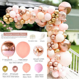 Rose Gold Balloon Arch Garland Kit Wedding Birthday Baloon Birthday Party Decor Kids Baby Shower Latex Confetti Ballon