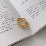 2023 New Design Chain Twist Open Ring For Woman Fashion Korean Jewelry Unusual Wedding Party Ring Girl's Finger Accessories