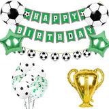 Football Party Balloon Football Banner Cake Topper Sports Trophy Foil Balloon Soccer Theme Boy Kid Birthday Party Decorations