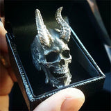 Gothic Large Devil Satan Skull Shape Ring for Men's Women's Punk Hip Hop Finger Accessories Rock Club Finger Jewelry Gift