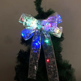 Christmas Gift DIY Christmas Decoration LED Ribbon Bows Light Christmas Tree String Light Bow Knot Ornament Wedding Decor Navidad New Year 2022