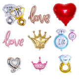 1pcs Diamond Ring I Do Love Letter Foil Balloon Anniversary Wedding Room Valentine's Birthday Party Decor Helium Air Globos