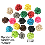 10/20pcs 3-5cm Decorative Rattan Balls Photo Props Wedding Christmas Decoration Round Straw Ball for Home Decor Party Supplies