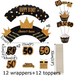 30 40 50 60 Years Old Cupcake Toppers Birthday Party Anniversary Adult 30th 40th 50th 60th Birthday Cake Decorations Supplies