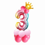 1set Rainbow Unicorn 32inch Foil Number Balloons Kids Birthday Party Decoration Helium Number Balloon Event Baby Shower Decor