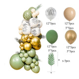 33pcs Avocado Green Metal Gold Balloon Kit With Figure Balloons For Kids Birthday Jungle Safari Party Decor DIY Home Supplies