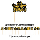 30 40 50 60 Years Old Cupcake Toppers Birthday Party Anniversary Adult 30th 40th 50th 60th Birthday Cake Decorations Supplies