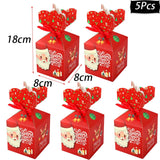 Christmas Gift Merry Christmas Candy Boxes Bags Christmas Santa Snowman Gift Box Paper Box Gift Bags Container Supplies Natal Noel Kerst 2021