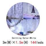 3*3m 300leds Led Curtain String Light Led Christmas Garland Party Patio Window Decor Fairy Lights Xmas Wedding Lights EU 220V