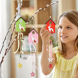 Christmas Gift Easter Decoration Ideas Easter House Rabbit Wooden Pendants, Window Home Furnishings, Party Holiday Decorations,Children's Gifts