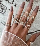 Back To School  Moon Star Matching Rings for Women Anillos Mujer Gold Ring Set Girls Anillo Bohemian Jewellery Slytherin Accessories