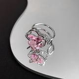 Graduation Gift New Arrival  Fashion Women Metal Party Heart Bridal Sets Bezel Setting All Compatible Rings Cute Simple Elegant Jewelry