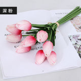 10pcs/set Hot Sale Artificial Flower Tulip Calla Lily Simulation PU Fake Flower Wedding Decoration Party Hotel Home Decor Plants