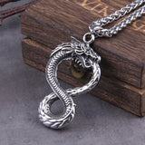 Never Fade Norse dragon snake Unlimited Self-devourer  Ouroboros pendant necklace