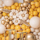 Cifeeo 5/10/12/18inch Sand White Balloons Beige Lemon Yellow Chrome Gold Latex Balloon Kids Globos for Baby Shower Birthday Party Decor