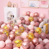 20pcs/Lot Retro Balloon Bean Paste Dusty Pink Peach DIY Baby Shower Birthday Party Bride Wedding Decoration Gold Confetti Globos